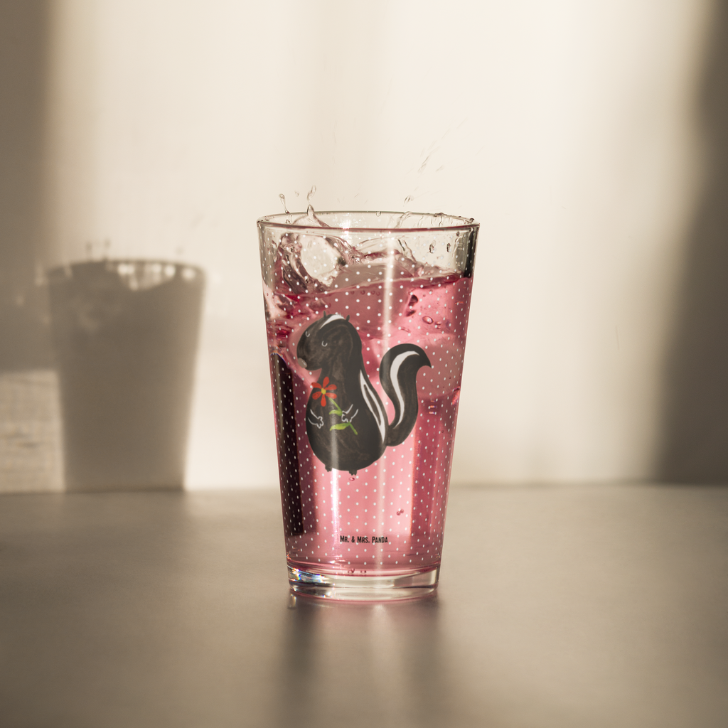 Premium Trinkglas Stinktier Blume Trinkglas, Glas, Pint Glas, Bierglas, Cocktail Glas, Wasserglas, Stinktier, Skunk, Wildtier, Raubtier, Stinker, Stinki, Tagträumer, verträumt, Dreams, Träume