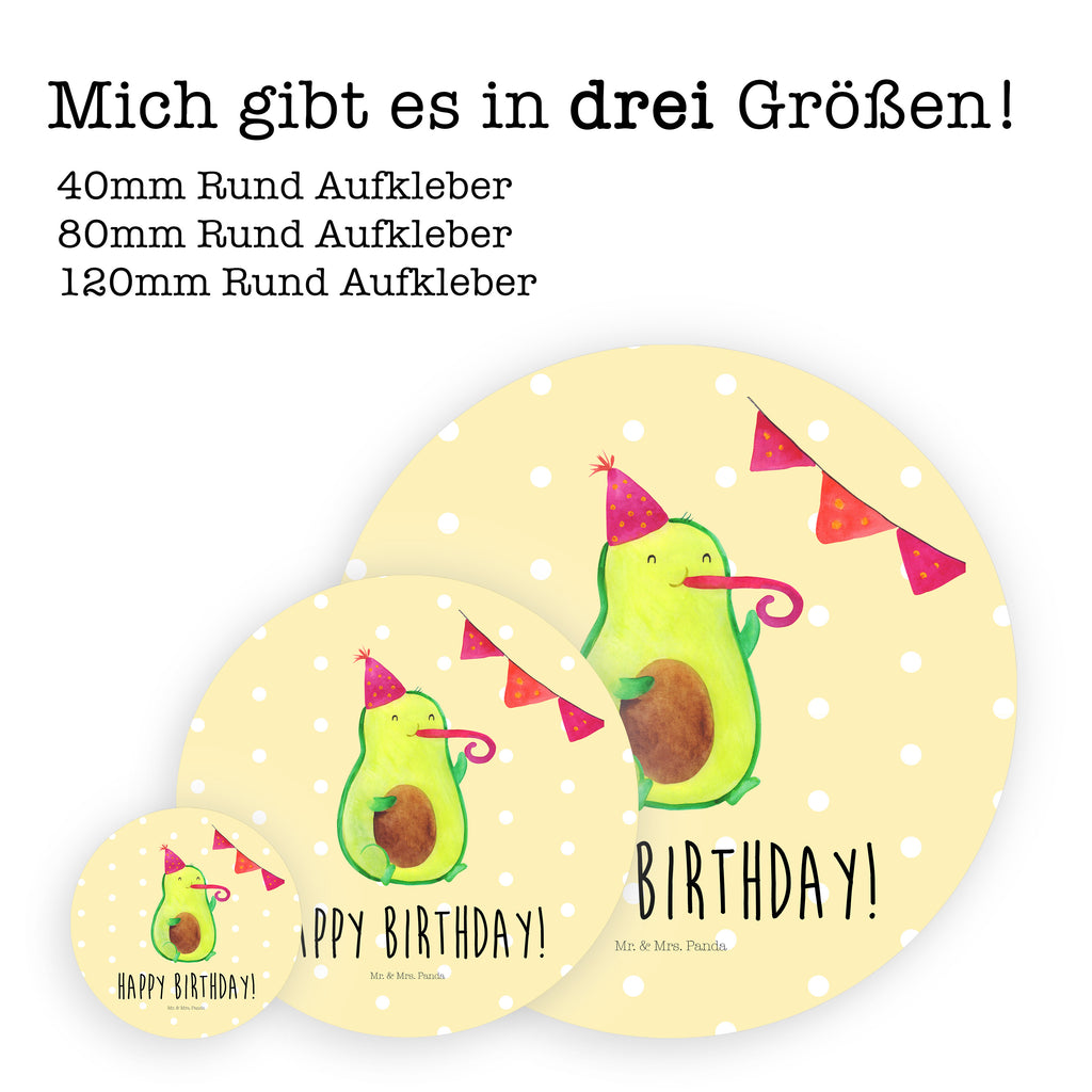 Rund Aufkleber Avocado Birthday Sticker, Aufkleber, Etikett, Avocado, Veggie, Vegan, Gesund