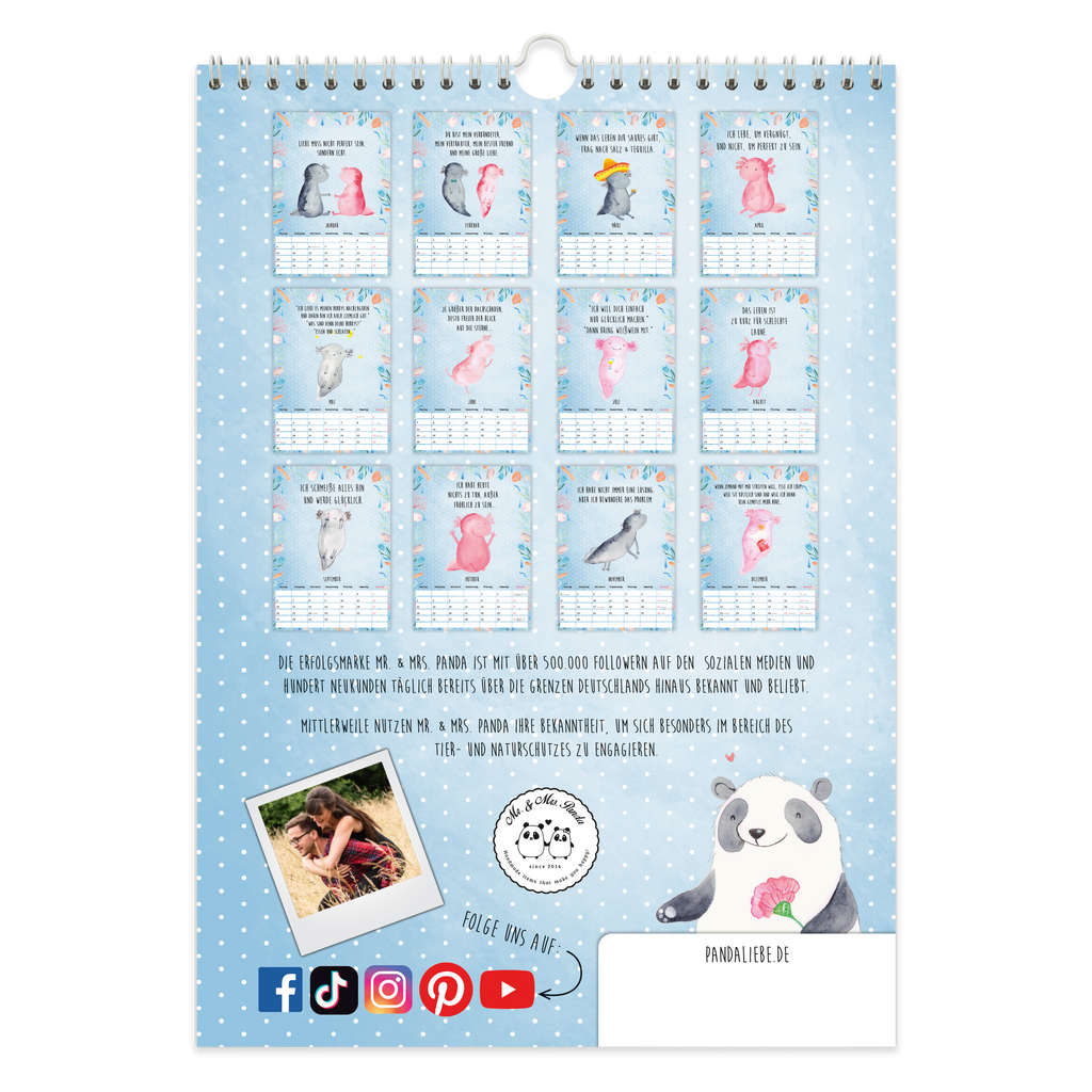 A3 Wandkalender 2024 Axolotl Collection Wandkalender, Kalender, Jahreskalender, Terminplaner, Wand, Jahresplaner, Axolotl, Molch