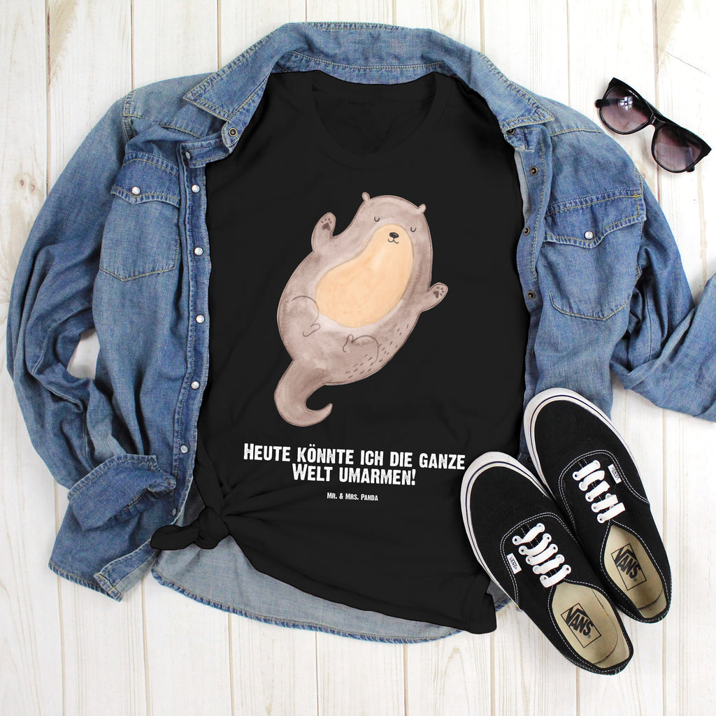 Personalisiertes T-Shirt Otter Umarmen T-Shirt Personalisiert, T-Shirt mit Namen, T-Shirt mit Aufruck, Männer, Frauen, Otter, Fischotter, Seeotter, Otter Seeotter See Otter