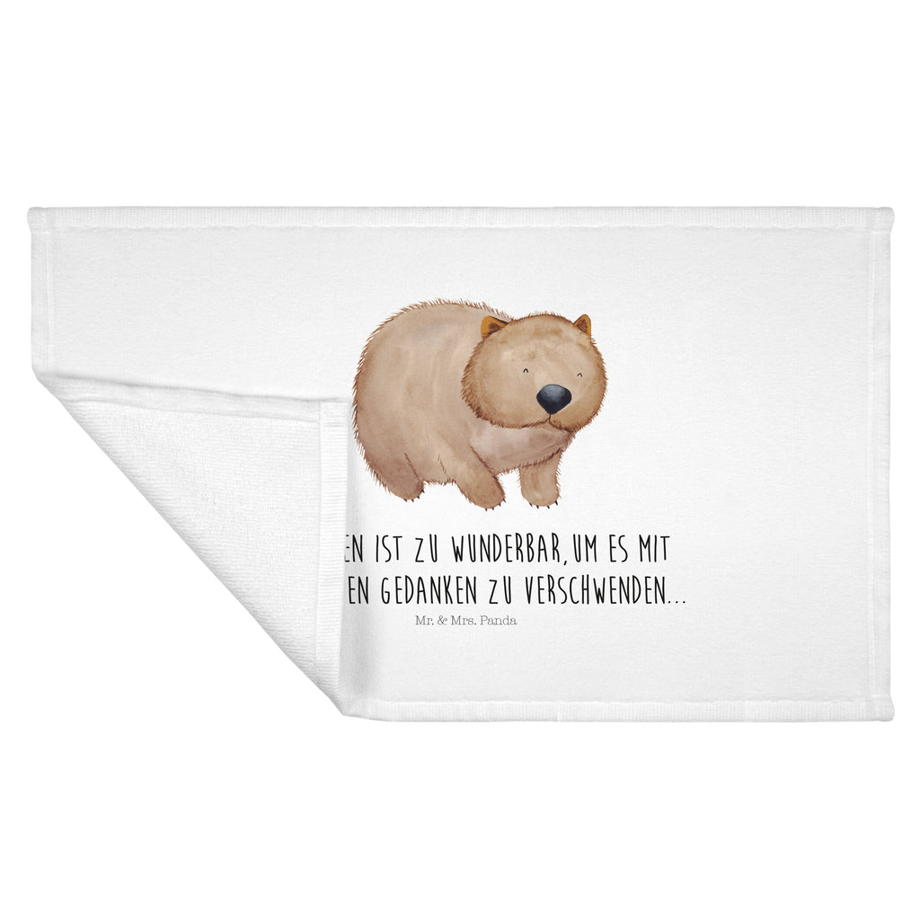 Handtuch Wombat Handtuch, Badehandtuch, Badezimmer, Handtücher, groß, Kinder, Baby, Tiermotive, Gute Laune, lustige Sprüche, Tiere, Wombat, Das Leben ist schön, Motivation, Spruch, Australien