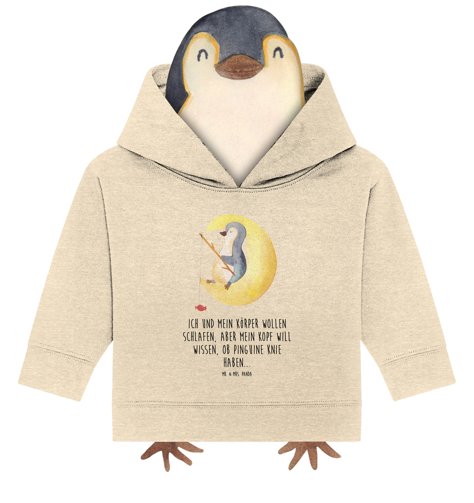 Organic Baby Hoodie Pinguin Mond Baby Kapuzenshirt, Baby Kapuzensweatshirt, Baby Hoodie, Baby Pullover, Pinguin, Pinguine, Spruch, schlafen, Nachtruhe, Einschlafen, Schlafzimmer, Schlafstörungen, Gästezimmer