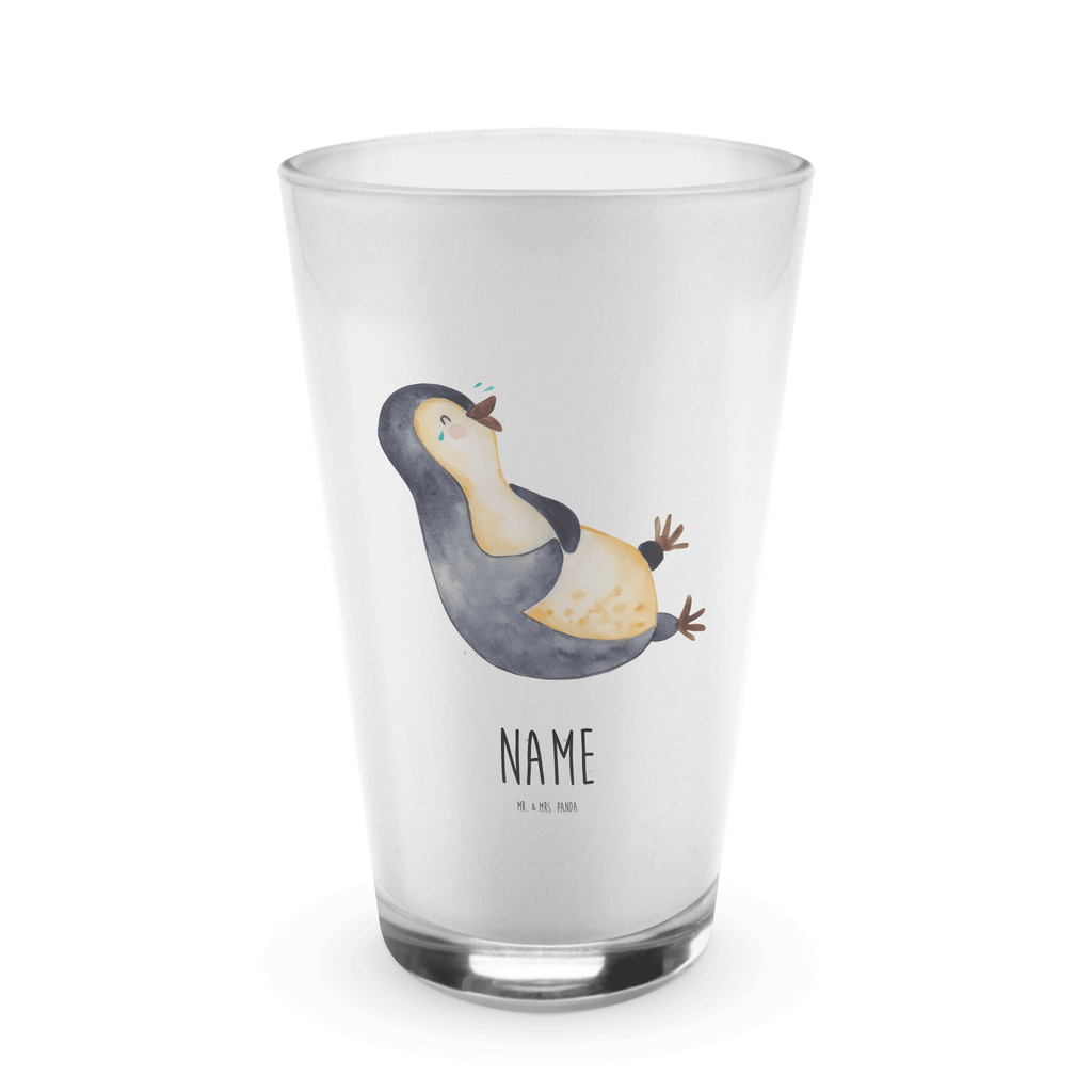 Personalisiertes Glas Pinguin lachend Bedrucktes Glas, Glas mit Namen, Namensglas, Glas personalisiert, Name, Bedrucken, Pinguin, Pinguine, lustiger Spruch, Optimismus, Fröhlich, Lachen, Humor, Fröhlichkeit