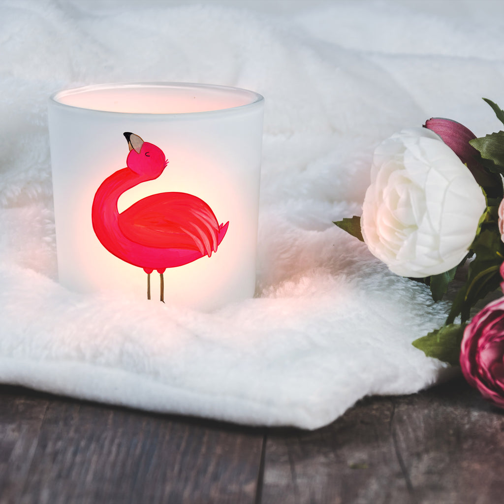 Windlicht Flamingo stolz Windlicht Glas, Teelichtglas, Teelichthalter, Teelichter, Kerzenglas, Windlicht Kerze, Kerzenlicht, Flamingo, stolz, Freude, Selbstliebe, Selbstakzeptanz, Freundin, beste Freundin, Tochter, Mama, Schwester