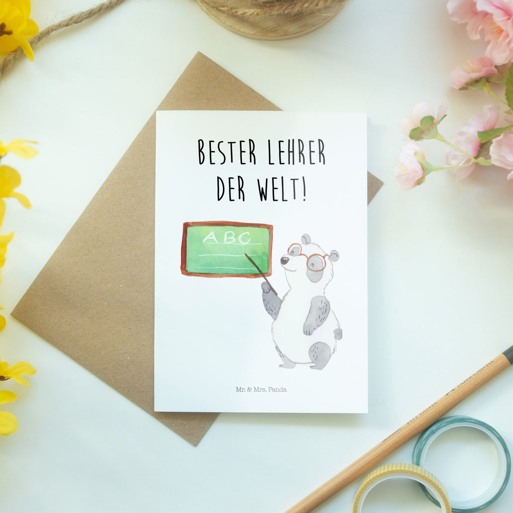 Grußkarte Panda Lehrer Grußkarte, Klappkarte, Einladungskarte, Glückwunschkarte, Hochzeitskarte, Geburtstagskarte, Karte, Tiermotive, Gute Laune, lustige Sprüche, Tiere