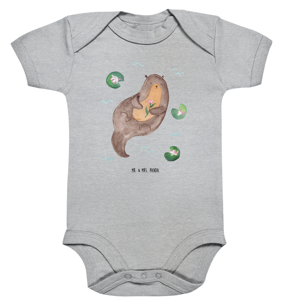 Organic Baby Body Otter Seerose Babykleidung, Babystrampler, Strampler, Wickelbody, Baby Erstausstattung, Junge, Mädchen, Otter, Fischotter, Seeotter, Otter Seeotter See Otter