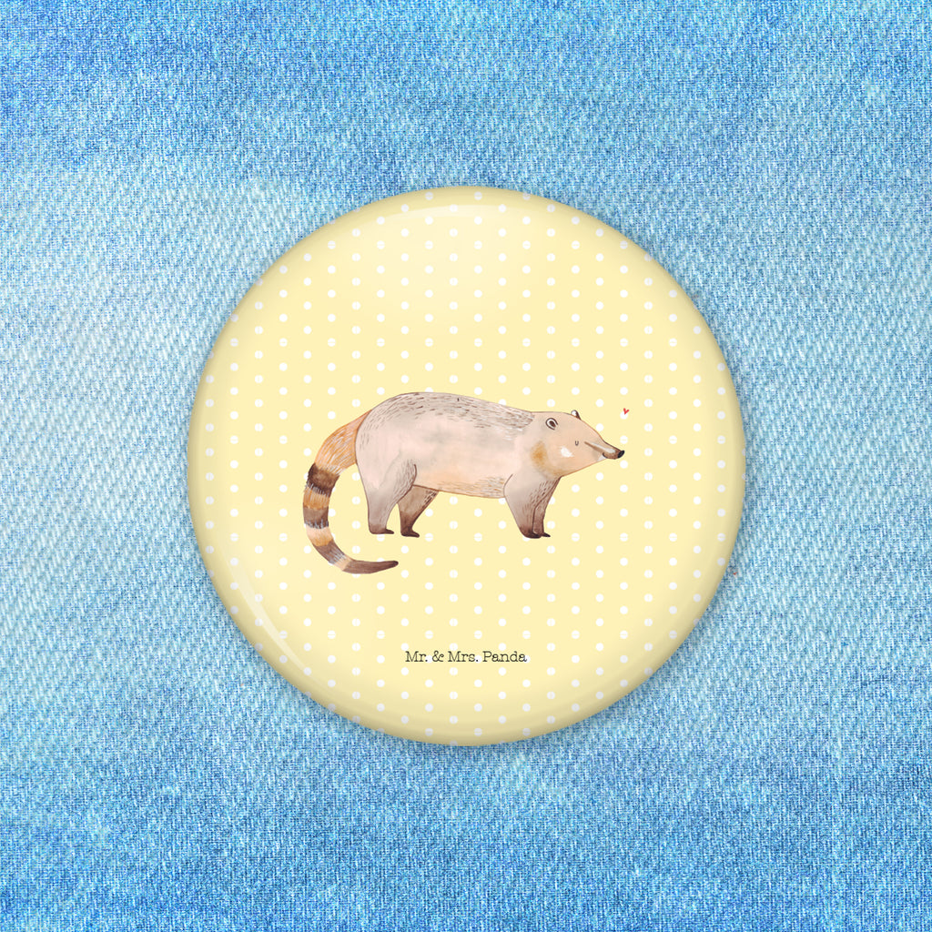 Button Nasenbär 50mm Button, Button, Pin, Anstecknadel, Tiermotive, Gute Laune, lustige Sprüche, Tiere, Nasenbär, Nasenbären, Rüsselbär, Bär