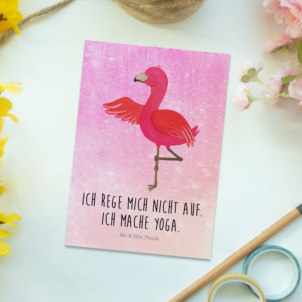 Postkarte Flamingo Yoga Postkarte, Karte, Geschenkkarte, Grußkarte, Einladung, Ansichtskarte, Geburtstagskarte, Einladungskarte, Dankeskarte, Flamingo, Vogel, Yoga, Namaste, Achtsamkeit, Yoga-Übung, Entspannung, Ärger, Aufregen, Tiefenentspannung