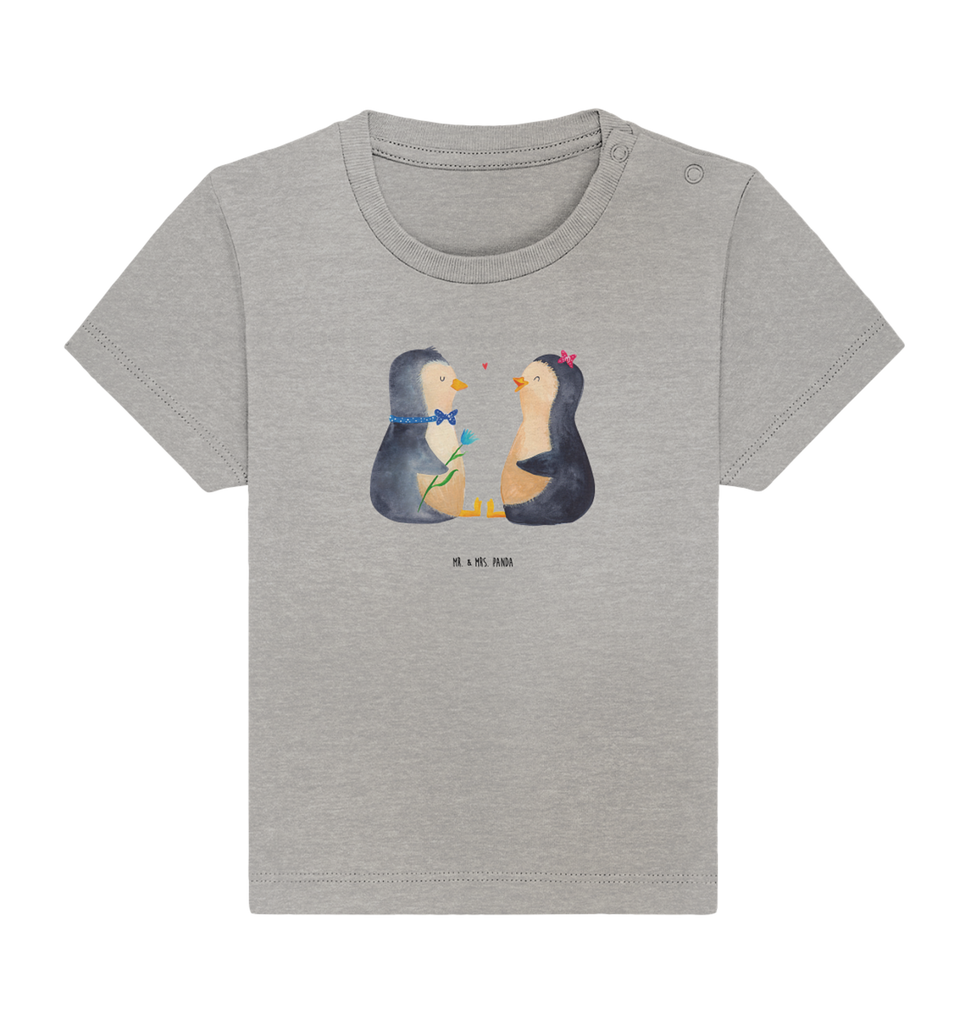 Organic Baby Shirt Pinguin Pärchen Baby T-Shirt, Jungen Baby T-Shirt, Mädchen Baby T-Shirt, Shirt, Pinguin, Pinguine, Liebe, Liebespaar, Liebesbeweis, Liebesgeschenk, Verlobung, Jahrestag, Hochzeitstag, Hochzeit, Hochzeitsgeschenk, große Liebe, Traumpaar