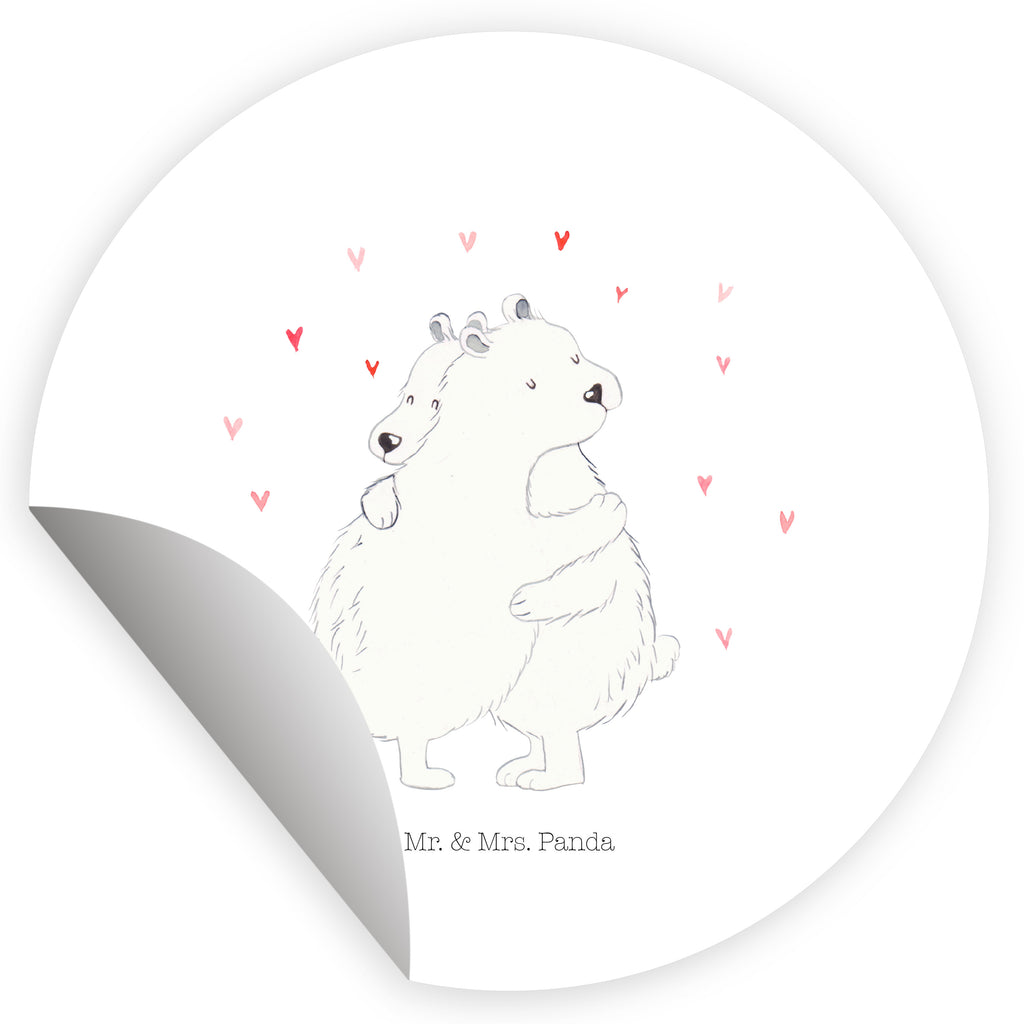 Rund Aufkleber Eisbär Umarmen Sticker, Aufkleber, Etikett, Tiermotive, Gute Laune, lustige Sprüche, Tiere
