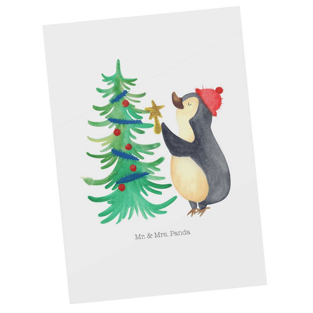 Postkarte Pinguin Weihnachtsbaum Geschenkkarte, Grußkarte, Karte, Einladung, Ansichtskarte, Geburtstagskarte, Einladungskarte, Dankeskarte, Winter, Weihnachten, Weihnachtsdeko, Nikolaus, Advent, Heiligabend, Wintermotiv, Pinguin