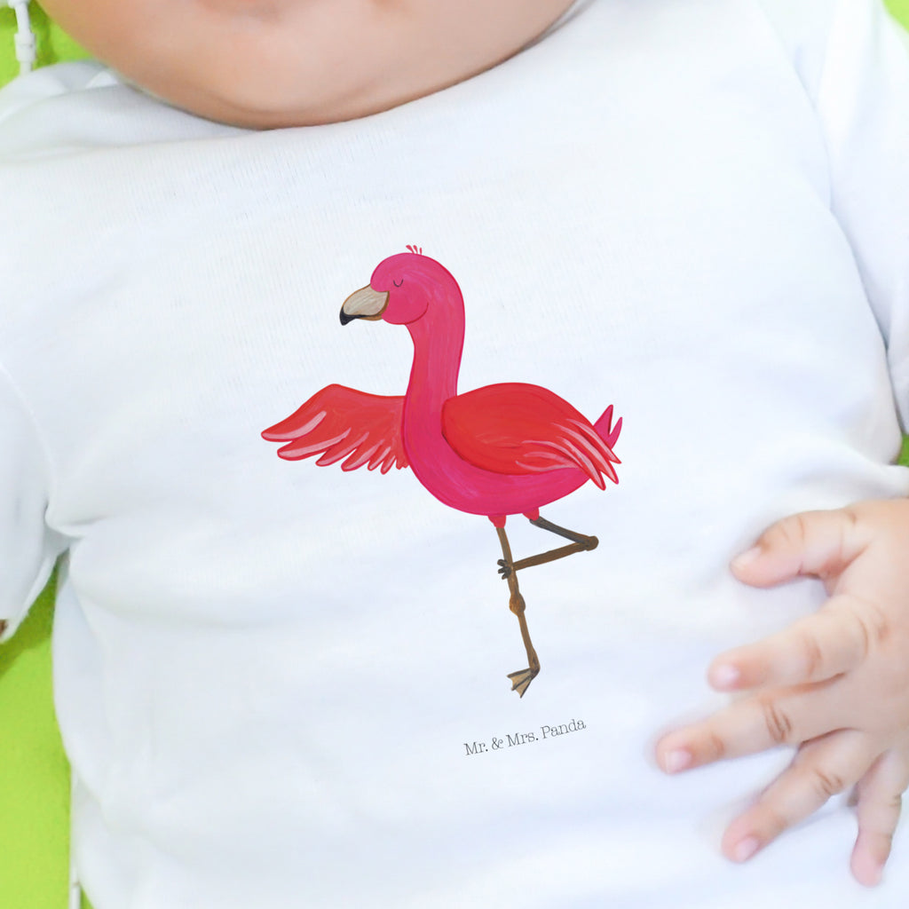 Baby Longsleeve Flamingo Yoga Mädchen, Jungen, Baby, Langarm, Bio, Kleidung, Flamingo, Vogel, Yoga, Namaste, Achtsamkeit, Yoga-Übung, Entspannung, Ärger, Aufregen, Tiefenentspannung