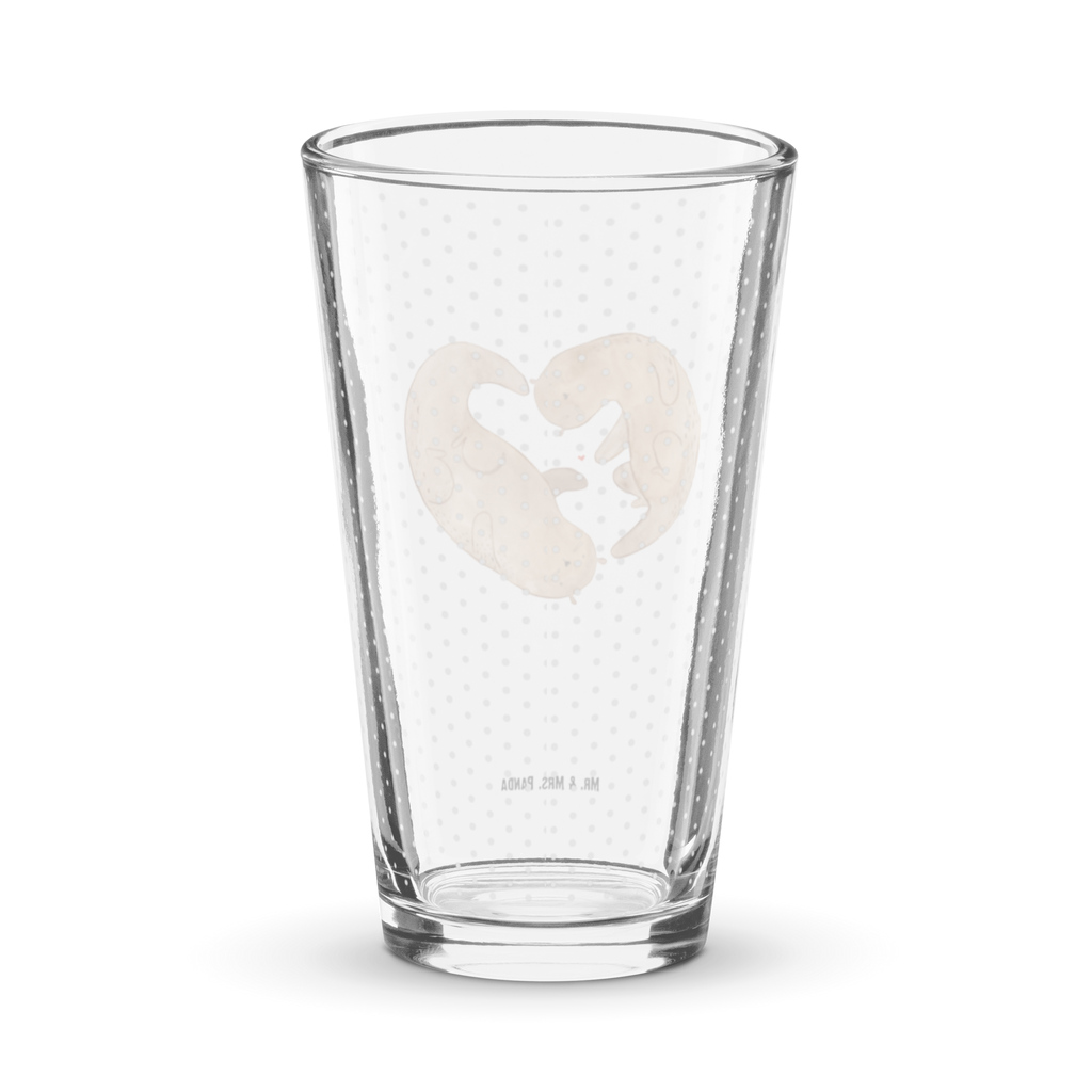 Premium Trinkglas Otter Herz Trinkglas, Glas, Pint Glas, Bierglas, Cocktail Glas, Wasserglas, Otter, Fischotter, Seeotter, Liebe, Herz, Liebesbeweis, Liebesgeschenk, Bessere Hälfte, Love you, Jahrestag, Hochzeitstag, Verlobung, gemeinsames Leben