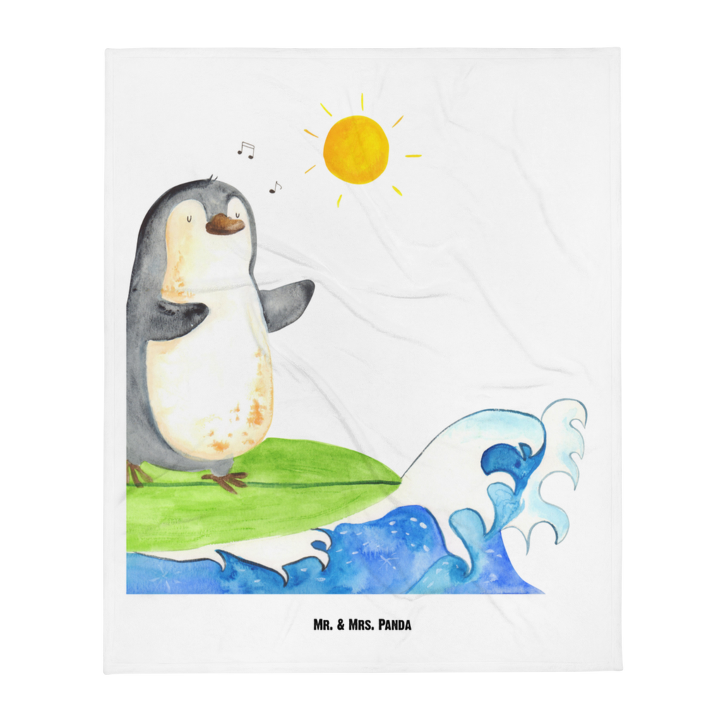 Babydecke Pinguin Surfer Babydecke, Babygeschenk, Geschenk Geburt, Babyecke Kuscheldecke, Krabbeldecke, Pinguin, Pinguine, surfen, Surfer, Hawaii, Urlaub, Wellen, Wellen reiten, Portugal