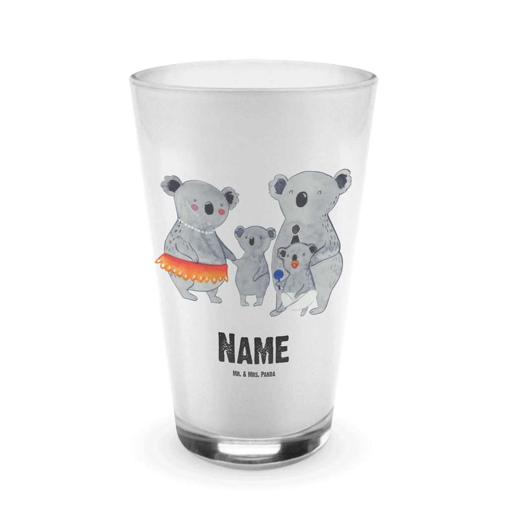 Personalisiertes Glas Koala Familie Bedrucktes Glas, Glas mit Namen, Namensglas, Glas personalisiert, Name, Bedrucken, Familie, Vatertag, Muttertag, Bruder, Schwester, Mama, Papa, Oma, Opa, Koala, Koalas, Family, Kinder, Geschwister, Familienleben
