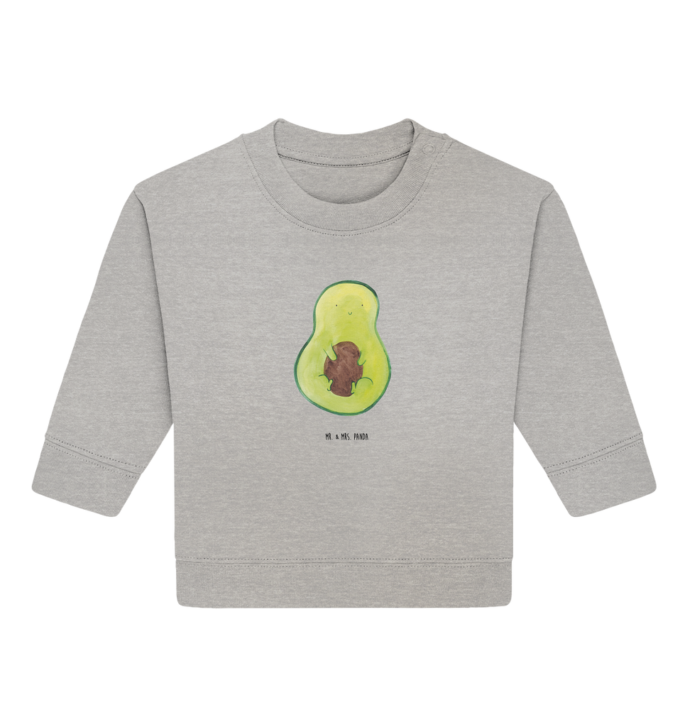 Organic Baby Pullover Avocado Kern Wunderschöner Baby Pullover /Sweatshirt von Mr. & Mrs. Panda <br /><br />Material: <br />- 85 % Baumwolle (Bio-Qualität, ringgesponnen, gekämmt)<br />- 15 % Polyester (recycelt)</li><li>Grammatur: 280 g/m²<br />- Schnitt: normale Passform</li><li>Eingesetzte Ärmel<br />- Knopfleiste mit 1 gleichfarbigen Druckknopf und 1 verdeckten Druckknopf an Schulter für einfacheres Anziehen, Avocado, Veggie, Vegan, Gesund, Avokado, Avocadokern, Kern, Pflanze, Spruch Leben
