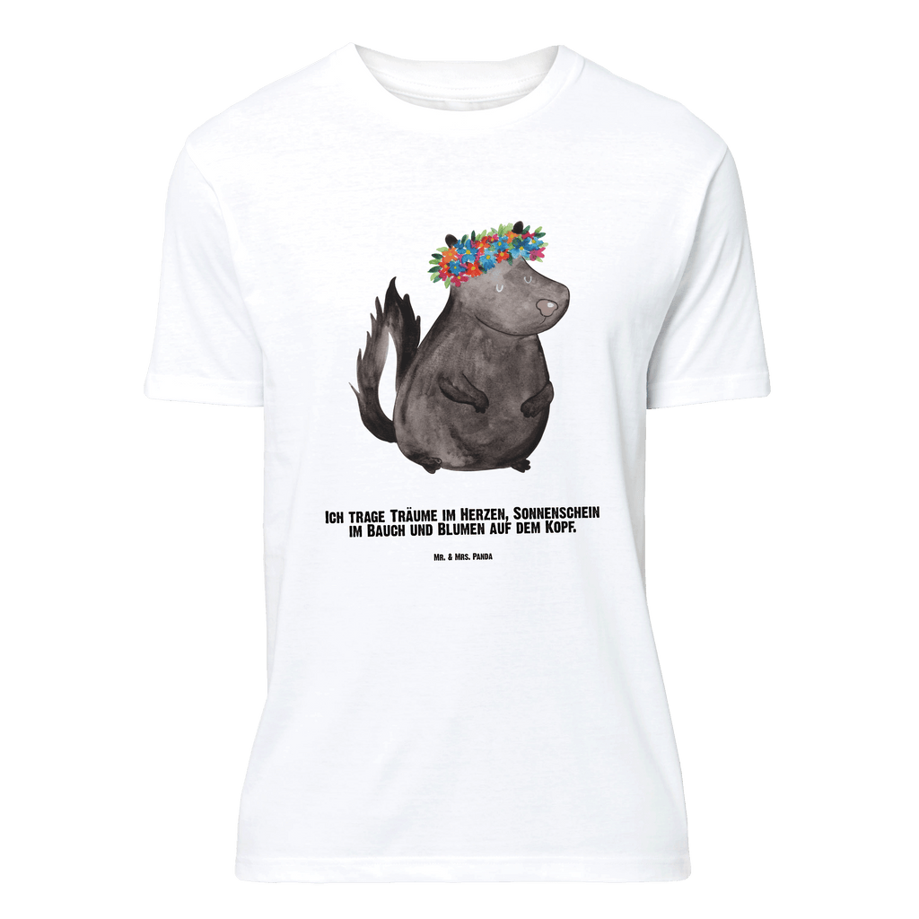 Personalisiertes T-Shirt Stinktier Blumenmaedchen T-Shirt Personalisiert, T-Shirt mit Namen, T-Shirt mit Aufruck, Männer, Frauen, Stinktier, Skunk, Wildtier, Raubtier, Stinker, Stinki, Yoga, Namaste, Lebe, Liebe, Lache