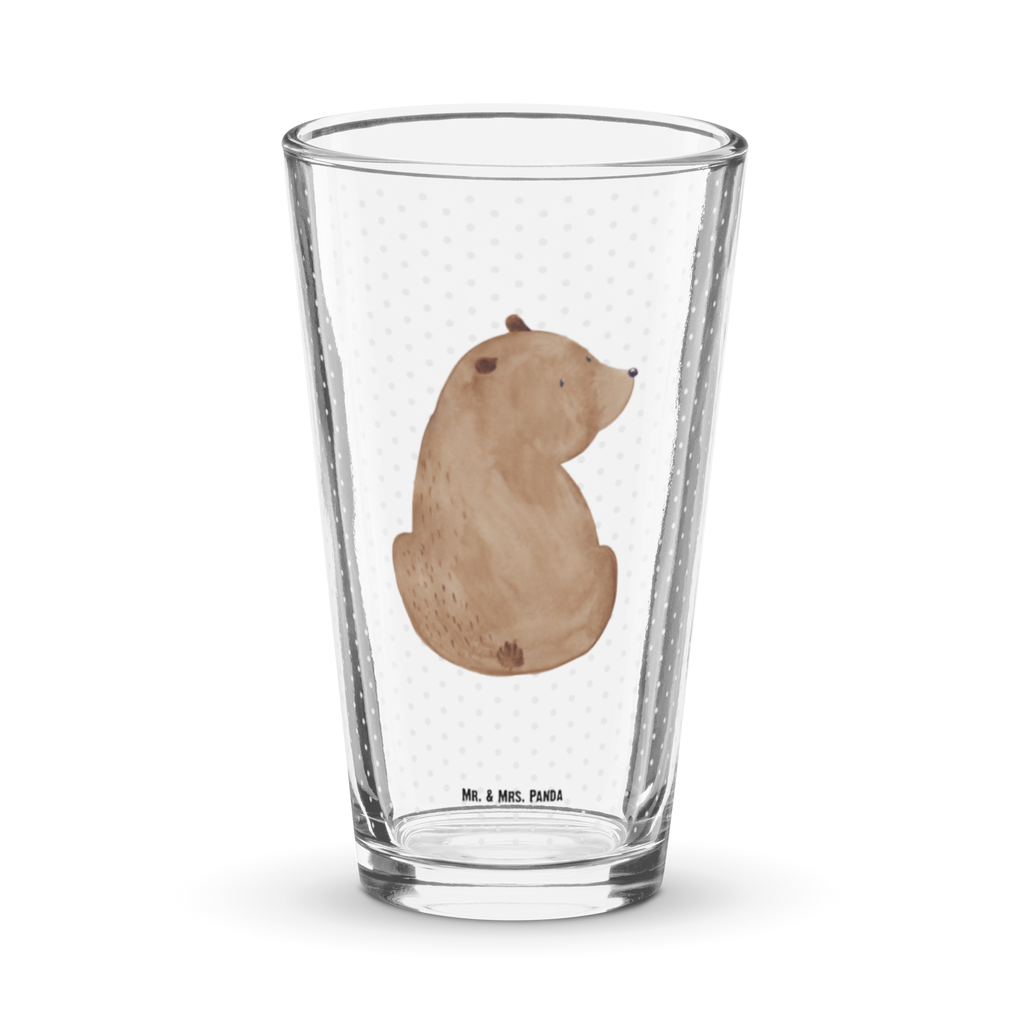 Premium Trinkglas Bär Schulterblick Trinkglas, Glas, Pint Glas, Bierglas, Cocktail Glas, Wasserglas, Bär, Teddy, Teddybär, Selbstachtung, Weltansicht, Motivation, Bären, Bärenliebe, Weisheit