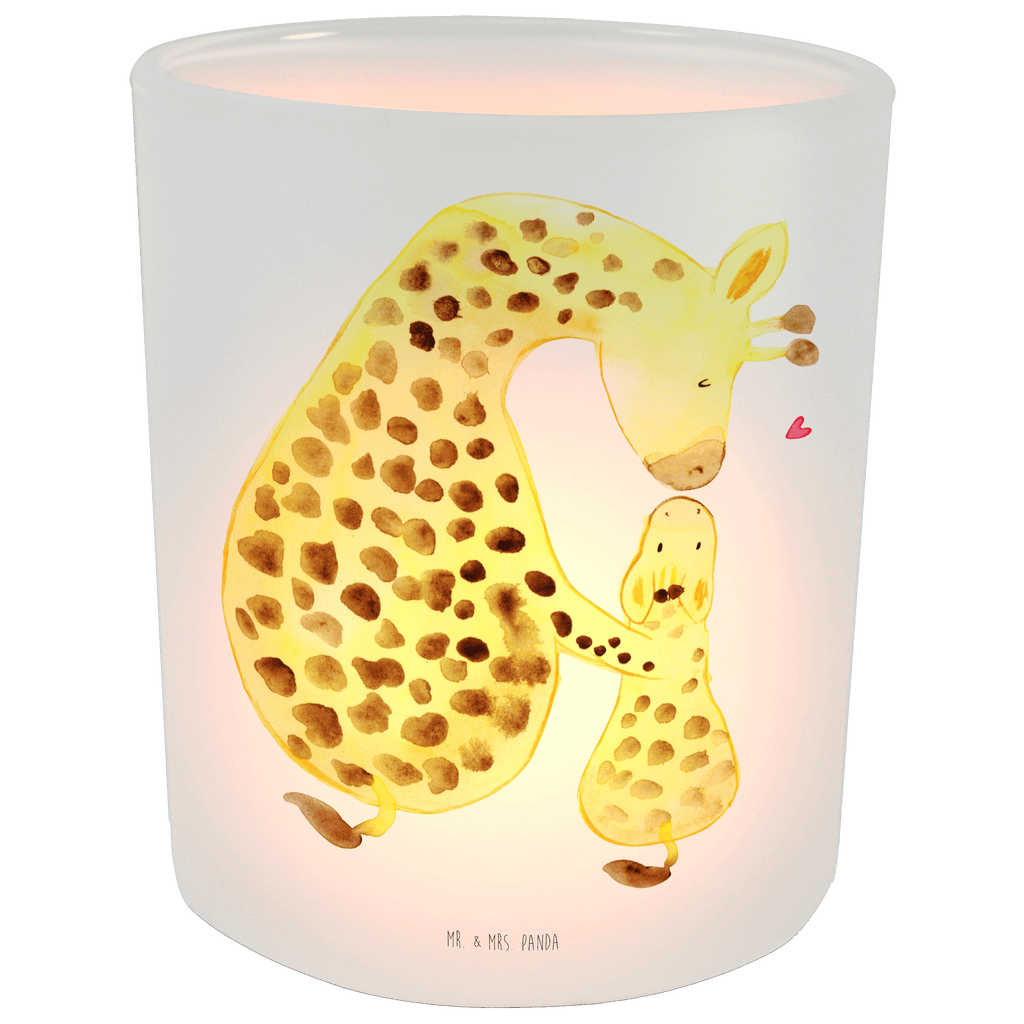 Windlicht Giraffe mit Kind Windlicht Glas, Teelichtglas, Teelichthalter, Teelichter, Kerzenglas, Windlicht Kerze, Kerzenlicht, Afrika, Wildtiere, Giraffe, Kind, Mutter, Mama, Tochter, Sohn, Lieblingsmensch