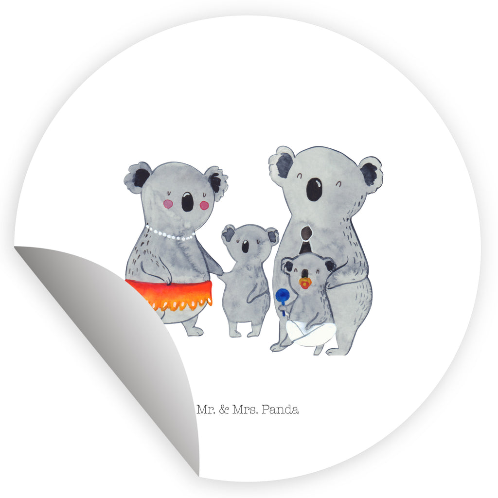 Rund Aufkleber Koala Familie Sticker, Aufkleber, Etikett, Familie, Vatertag, Muttertag, Bruder, Schwester, Mama, Papa, Oma, Opa, Koala, Koalas, Family, Kinder, Geschwister, Familienleben