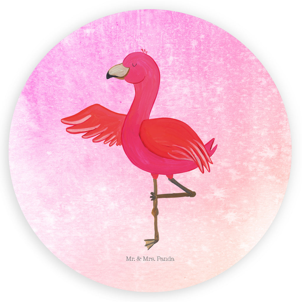 Rund Aufkleber Flamingo Yoga Sticker, Aufkleber, Etikett, Flamingo, Vogel, Yoga, Namaste, Achtsamkeit, Yoga-Übung, Entspannung, Ärger, Aufregen, Tiefenentspannung