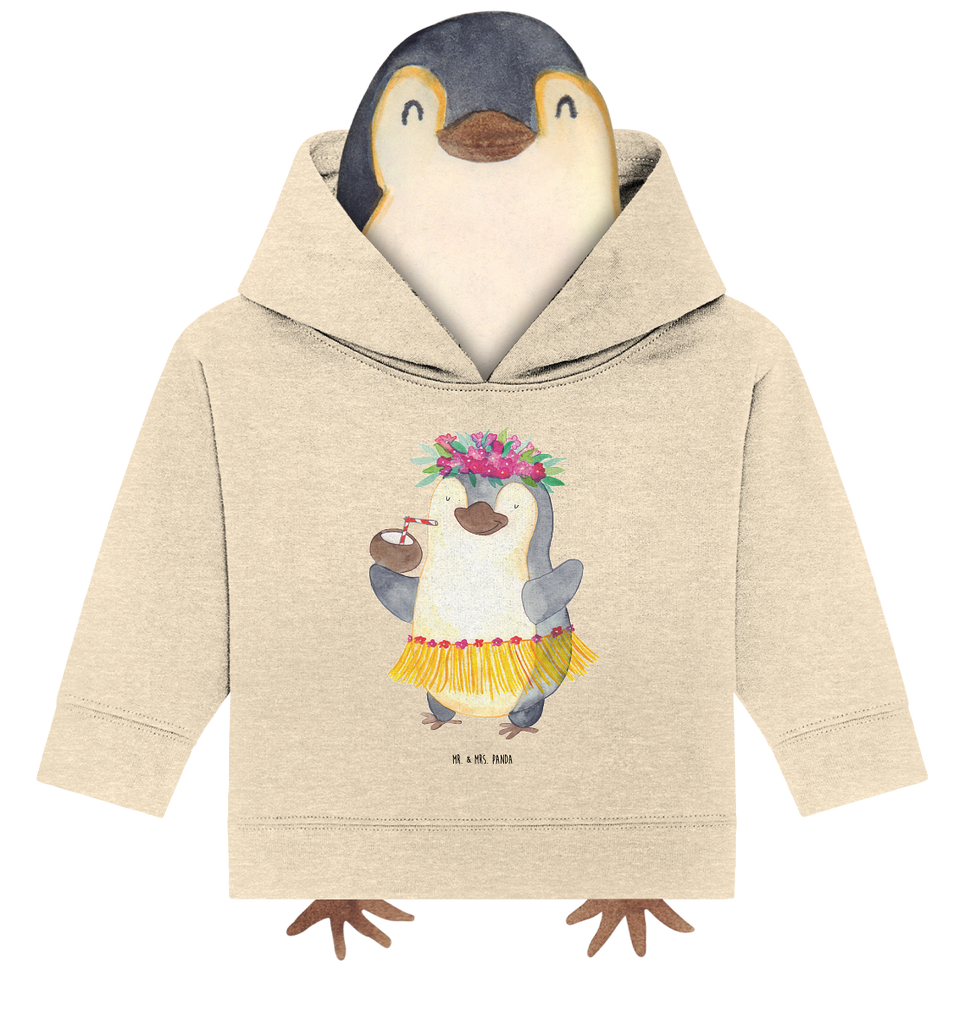 Organic Baby Hoodie Pinguin Kokosnuss Baby Kapuzenshirt, Baby Kapuzensweatshirt, Baby Hoodie, Baby Pullover, Pinguin, Aloha, Hawaii, Urlaub, Kokosnuss, Pinguine