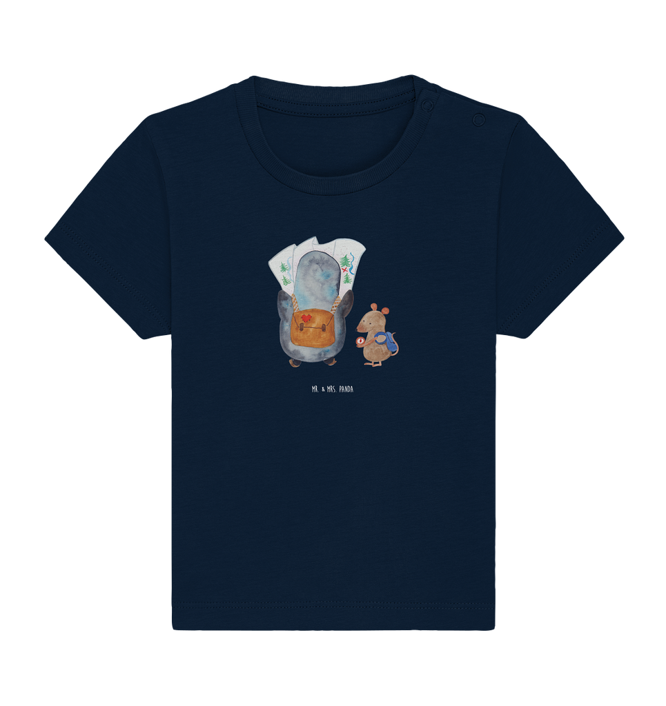 Organic Baby Shirt Pinguin & Maus Wanderer Baby T-Shirt, Jungen Baby T-Shirt, Mädchen Baby T-Shirt, Shirt, Pinguin, Pinguine, Abenteurer, Abenteuer, Roadtrip, Ausflug, Wanderlust, wandern