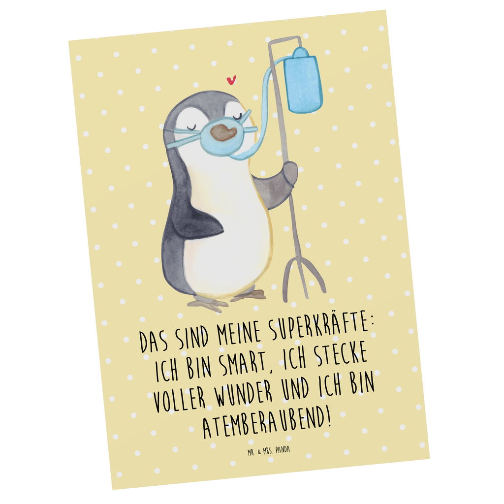 Postkarte Pinguin  Sauerstoff Postkarte, Karte, Geschenkkarte, Grußkarte, Einladung, Ansichtskarte, Geburtstagskarte, Einladungskarte, Dankeskarte, Pinguin, Sauerstoffgerät, Sauerstofftherapie