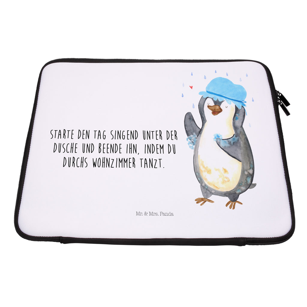 Notebook Tasche Pinguin duscht Notebook Tasche, Laptop, Computertasche, Tasche, Notebook-Tasche, Notebook-Reisehülle, Notebook Schutz, Pinguin, Pinguine, Dusche, duschen, Lebensmotto, Motivation, Neustart, Neuanfang, glücklich sein