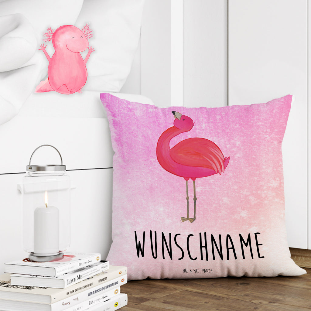 Personalisiertes Kissen Flamingo stolz Kissen, personalisiert, Name, Wunschname, bedrucken, Kopfkissen, Flamingo, stolz, Freude, Selbstliebe, Selbstakzeptanz, Freundin, beste Freundin, Tochter, Mama, Schwester