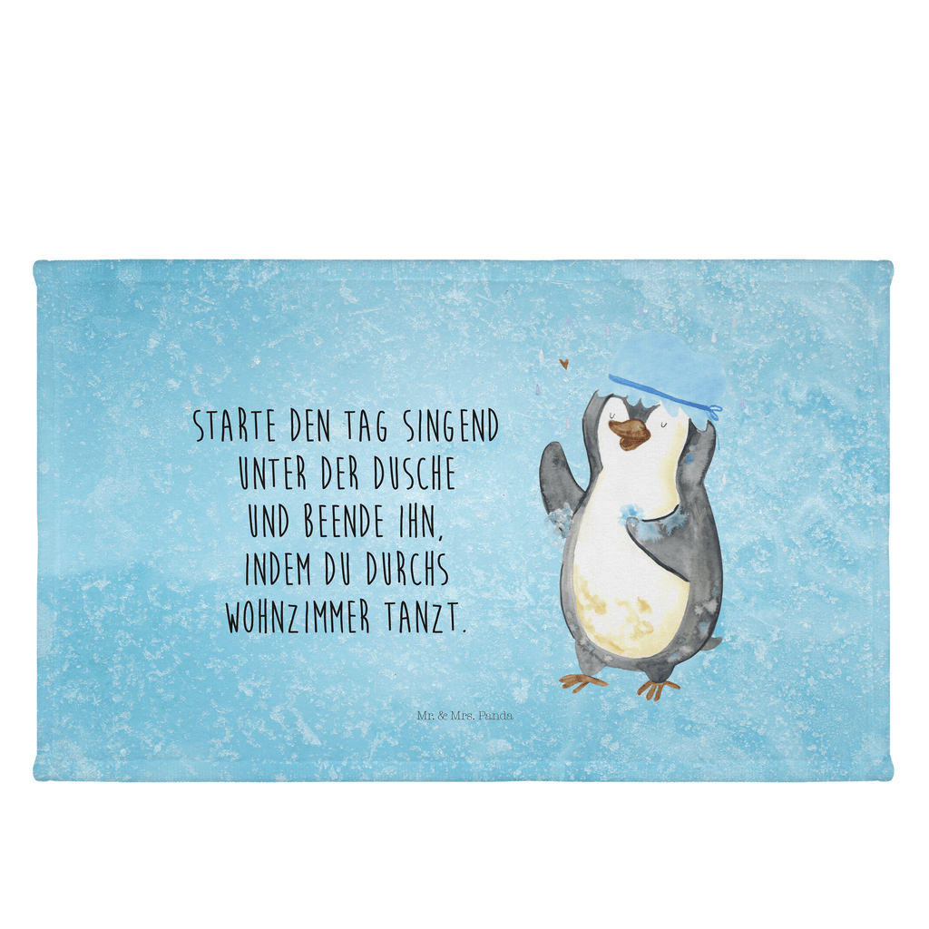 Handtuch Pinguin duscht Gästetuch, Reisehandtuch, Sport Handtuch, Frottier, Kinder Handtuch, Pinguin, Pinguine, Dusche, duschen, Lebensmotto, Motivation, Neustart, Neuanfang, glücklich sein