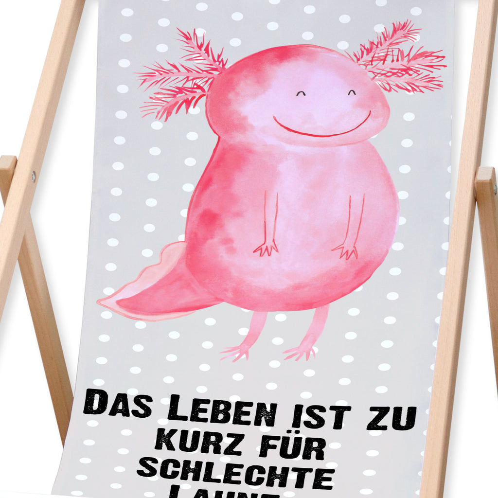 Gartenliege Axolotl glücklich Sonnenliege, Strandliege, Liege, Liegestuhl, Gartenliege, Gartenstuhl, Axolotl, Molch, Axolot, Schwanzlurch, Lurch, Lurche, Motivation, gute Laune