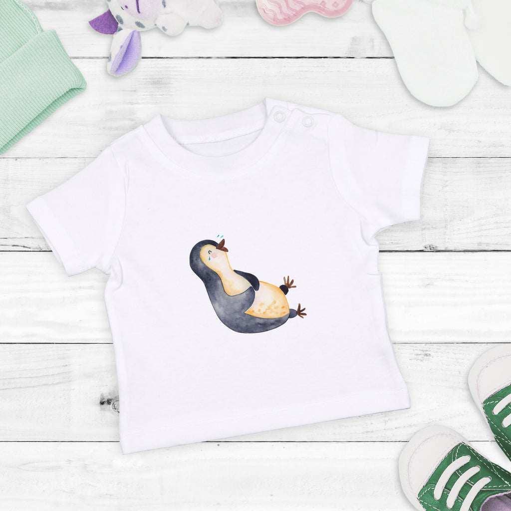 Organic Baby Shirt Pinguin lachend Baby T-Shirt, Jungen Baby T-Shirt, Mädchen Baby T-Shirt, Shirt, Pinguin, Pinguine, lustiger Spruch, Optimismus, Fröhlich, Lachen, Humor, Fröhlichkeit
