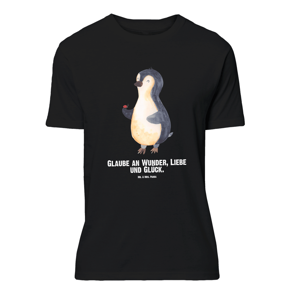 Personalisiertes T-Shirt Pinguin Marienkäfer T-Shirt Personalisiert, T-Shirt mit Namen, T-Shirt mit Aufruck, Männer, Frauen, Wunschtext, Bedrucken, Pinguin, Pinguine, Marienkäfer, Liebe, Wunder, Glück, Freude, Lebensfreude