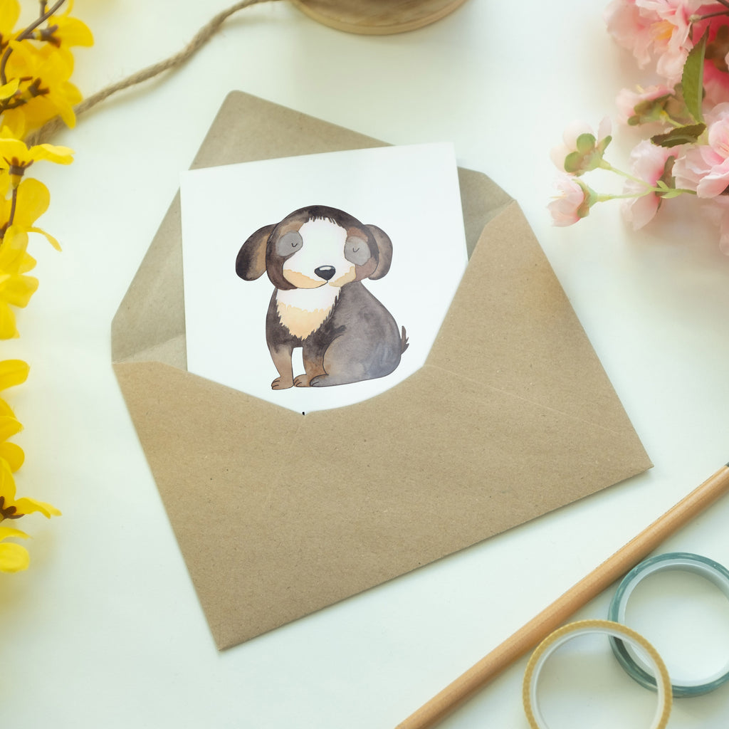Grußkarte Hund entspannt Klappkarte, Einladungskarte, Glückwunschkarte, Hochzeitskarte, Geburtstagskarte, Karte, Hund, Hundemotiv, Haustier, Hunderasse, Tierliebhaber, Hundebesitzer, Sprüche, schwarzer Hund, Hundeliebe, Liebe, Hundeglück