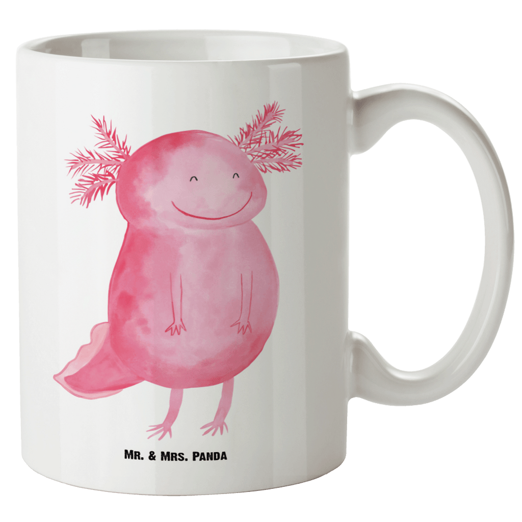 XL Tasse Axolotl glücklich XL Tasse, Große Tasse, Grosse Kaffeetasse, XL Becher, XL Teetasse, spülmaschinenfest, Jumbo Tasse, Groß, Axolotl, Molch, Axolot, Schwanzlurch, Lurch, Lurche, Motivation, gute Laune