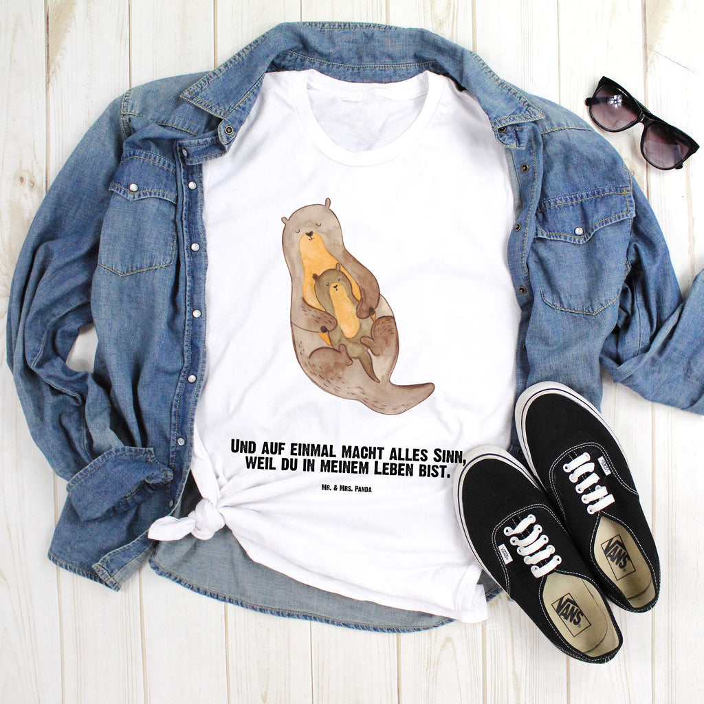 Personalisiertes T-Shirt Otter mit Kind T-Shirt Personalisiert, T-Shirt mit Namen, T-Shirt mit Aufruck, Männer, Frauen, Wunschtext, Bedrucken, Otter, Fischotter, Seeotter, Otter Seeotter See Otter