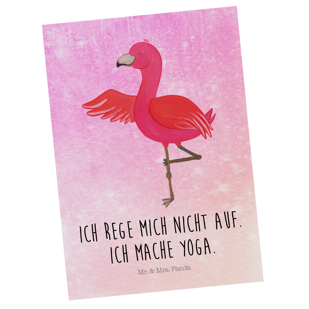 Postkarte Flamingo Yoga Geschenkkarte, Grußkarte, Karte, Einladung, Ansichtskarte, Geburtstagskarte, Einladungskarte, Dankeskarte, Flamingo, Vogel, Yoga, Namaste, Achtsamkeit, Yoga-Übung, Entspannung, Ärger, Aufregen, Tiefenentspannung