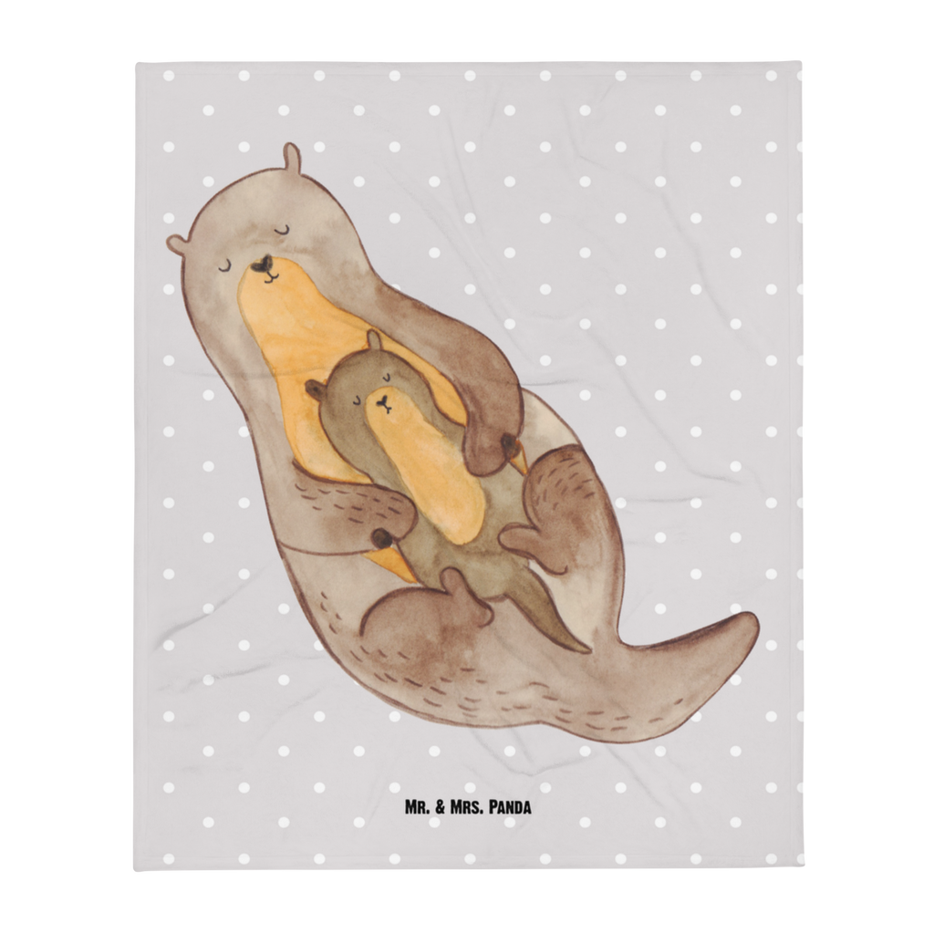 Kuscheldecke Otter mit Kind Decke, Wohndecke, Tagesdecke, Wolldecke, Sofadecke, Otter, Fischotter, Seeotter, Otter Seeotter See Otter