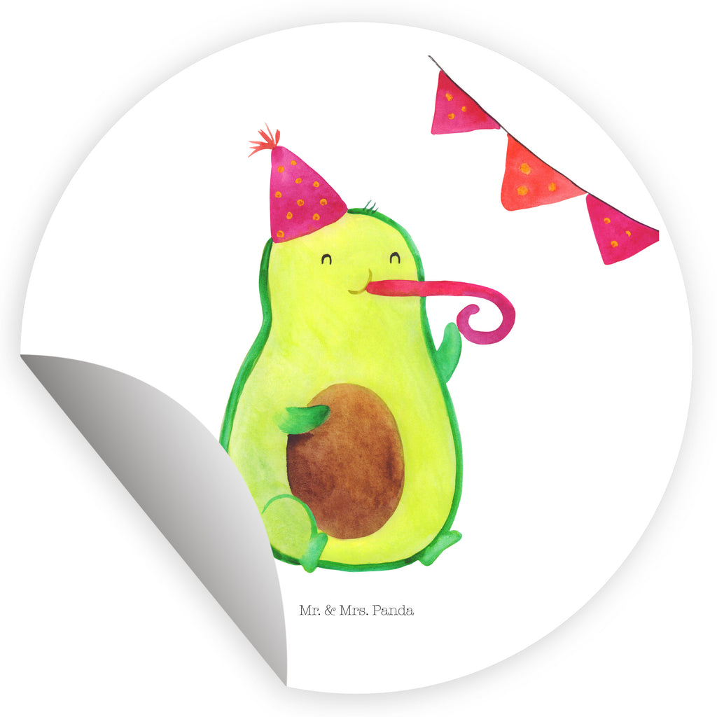 Rund Aufkleber Avocado Party Time Sticker, Aufkleber, Etikett, Avocado, Veggie, Vegan, Gesund