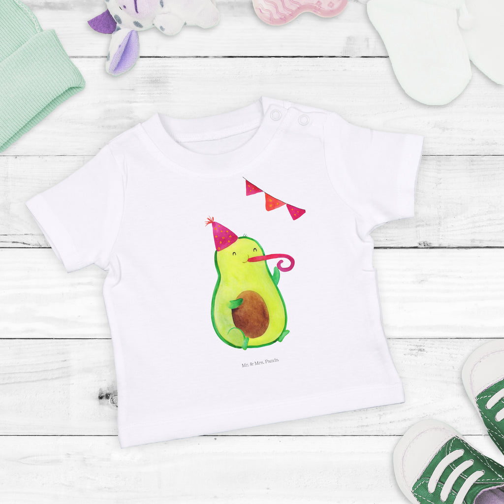 Organic Baby Shirt Avocado Partyhupe Baby T-Shirt, Jungen Baby T-Shirt, Mädchen Baby T-Shirt, Shirt, Avocado, Veggie, Vegan, Gesund, Party, Feierlichkeit, Feier, Fete, Geburtstag, Gute Laune, Tröte