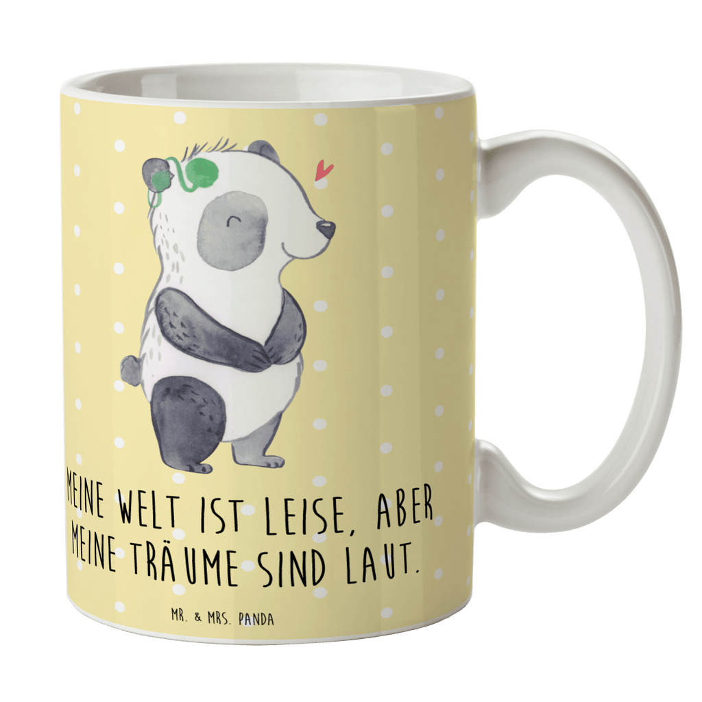 Tasse Panda Gehörlos Tasse, Kaffeetasse, Teetasse, Becher, Kaffeebecher, Teebecher, Keramiktasse, Porzellantasse, Büro Tasse, Geschenk Tasse, Tasse Sprüche, Tasse Motive, Panda, gehörlos, Cochlea Implantat, ertaubt