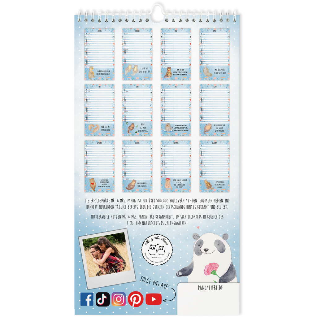 Partnerkalender 2024 Otter Collection Kalender, Kalender für Paare, Jahreskalender, gemeinsamer Kalender, Kalender für zwei, Wandkalender, Otter, Fischotter, Seeotter
