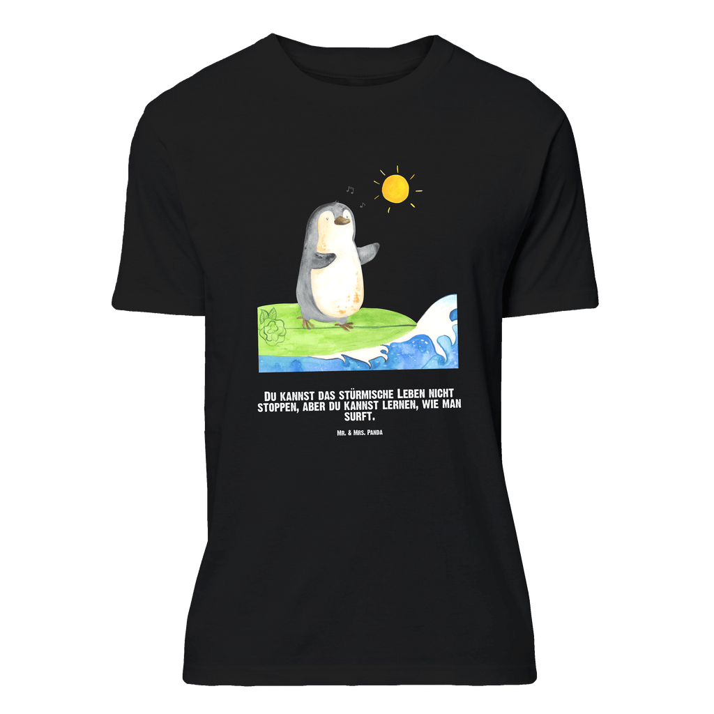 Personalisiertes T-Shirt Pinguin Surfer T-Shirt Personalisiert, T-Shirt mit Namen, T-Shirt mit Aufruck, Männer, Frauen, Wunschtext, Bedrucken, Pinguin, Pinguine, surfen, Surfer, Hawaii, Urlaub, Wellen, Wellen reiten, Portugal