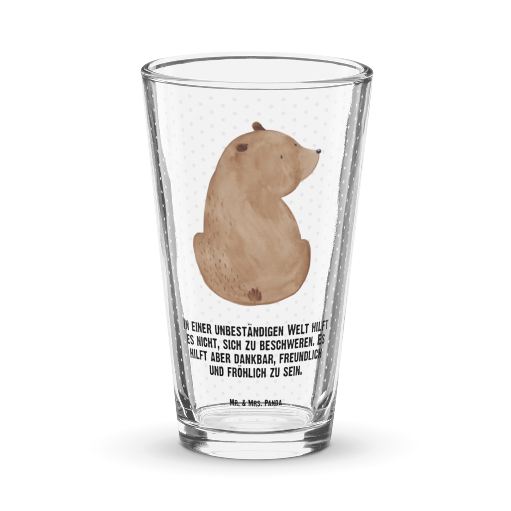Premium Trinkglas Bär Schulterblick Trinkglas, Glas, Pint Glas, Bierglas, Cocktail Glas, Wasserglas, Bär, Teddy, Teddybär, Selbstachtung, Weltansicht, Motivation, Bären, Bärenliebe, Weisheit