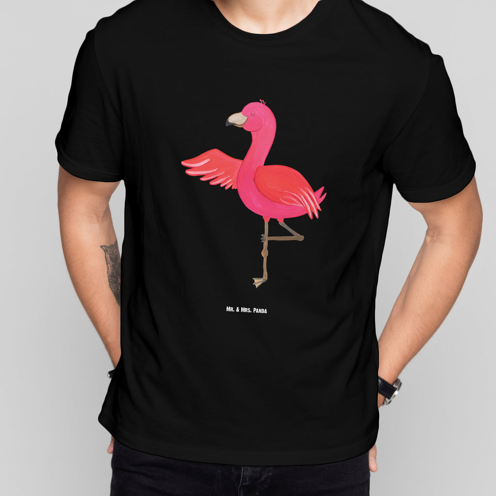T-Shirt Standard Flamingo Yoga T-Shirt, Shirt, Tshirt, Lustiges T-Shirt, T-Shirt mit Spruch, Party, Junggesellenabschied, Jubiläum, Geburstag, Herrn, Damen, Männer, Frauen, Schlafshirt, Nachthemd, Sprüche, Flamingo, Vogel, Yoga, Namaste, Achtsamkeit, Yoga-Übung, Entspannung, Ärger, Aufregen, Tiefenentspannung