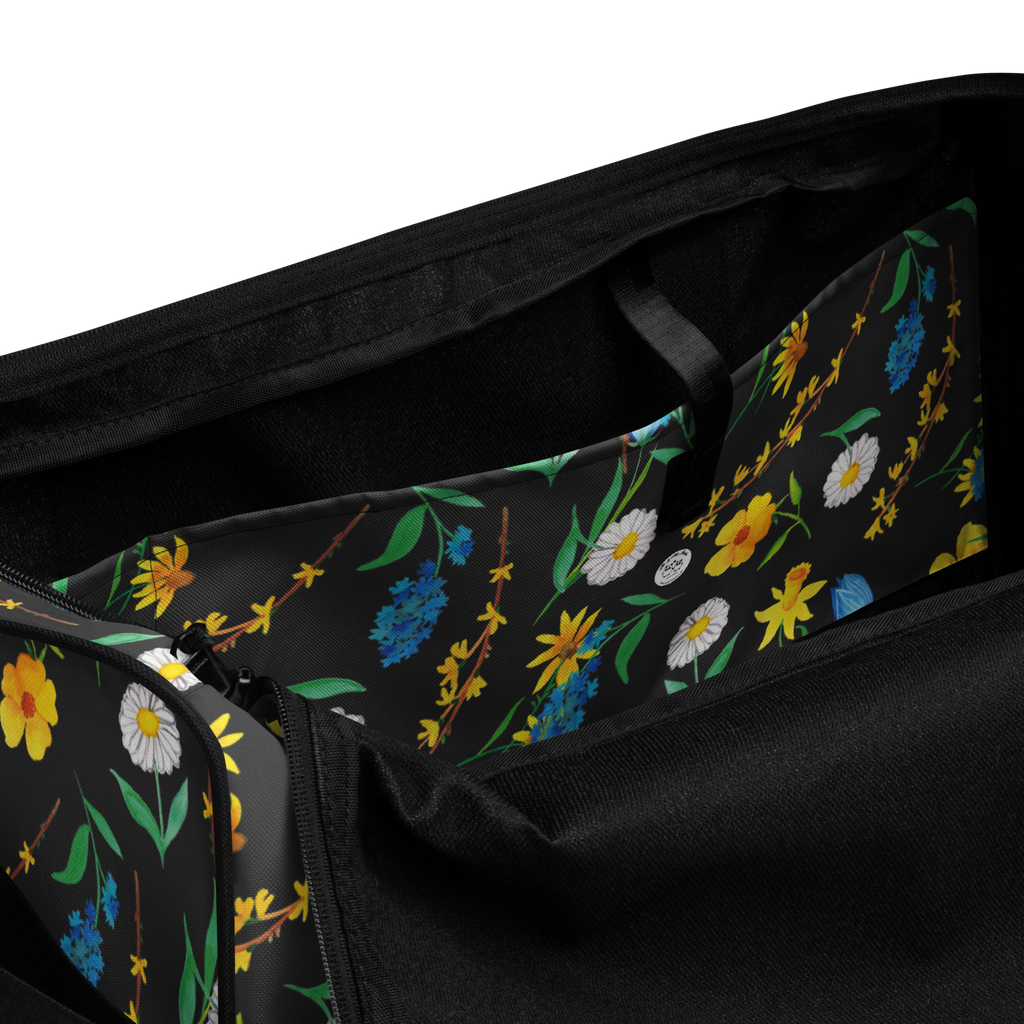 Reisetasche Frühlingserwachen Design Reisetasche, Sporttasche, Aquarell, Muster, Blumen, Wiese, Sommerblumen, Natur, Blumenmädchen