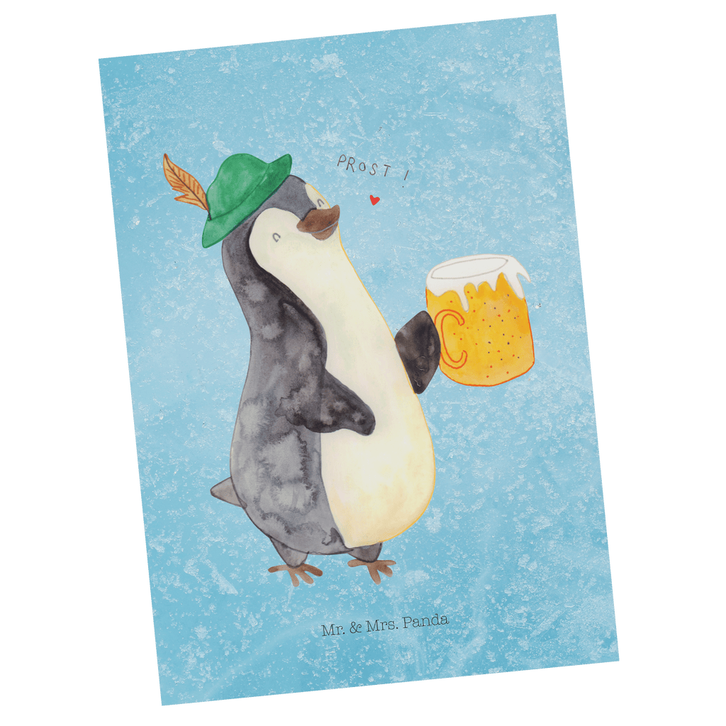 Postkarte Pinguin Bier Geschenkkarte, Grußkarte, Karte, Einladung, Ansichtskarte, Geburtstagskarte, Einladungskarte, Dankeskarte, Pinguin, Pinguine, Bier, Oktoberfest