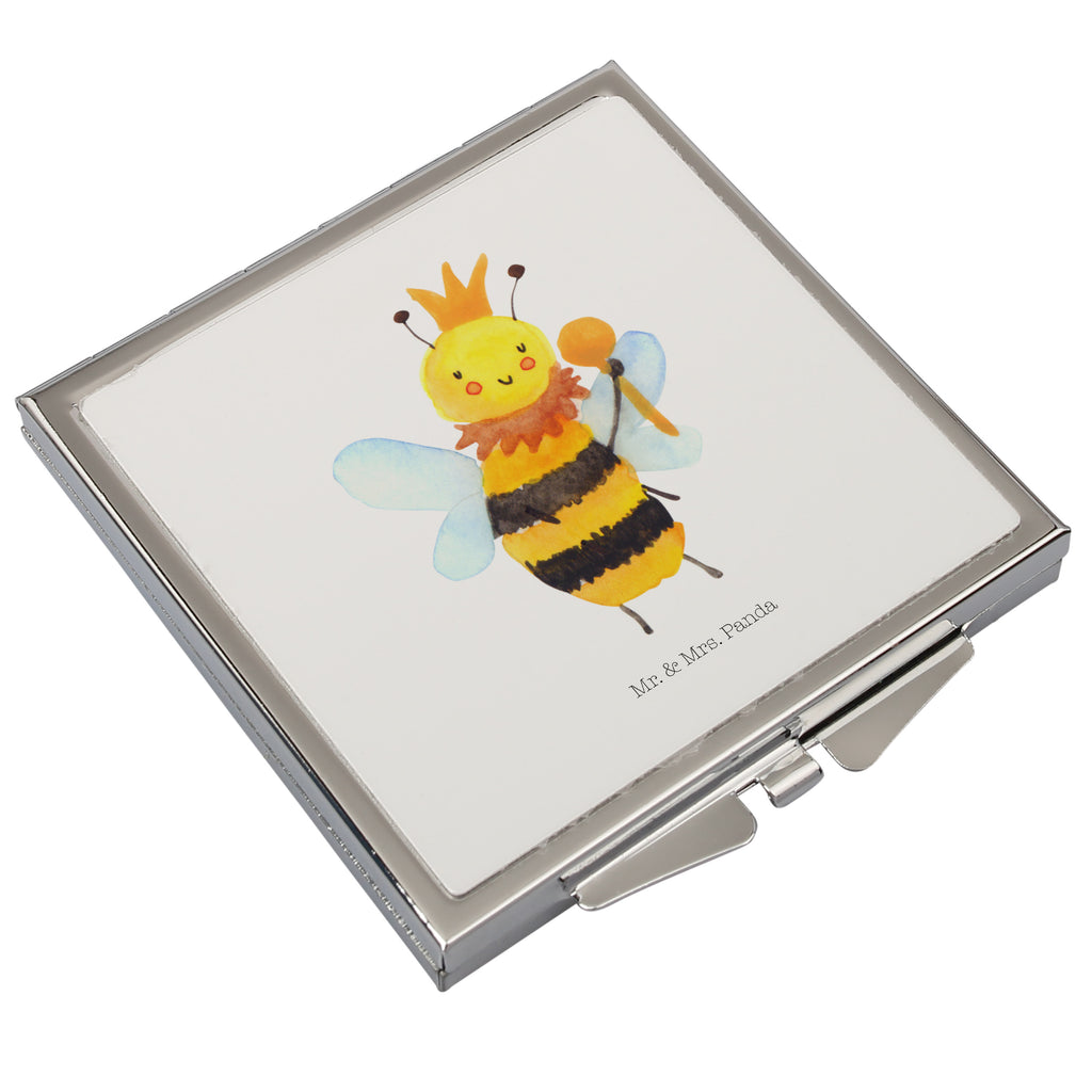 Handtaschenspiegel quadratisch Biene König Spiegel, Handtasche, Quadrat, silber, schminken, Schminkspiegel, Biene, Wespe, Hummel