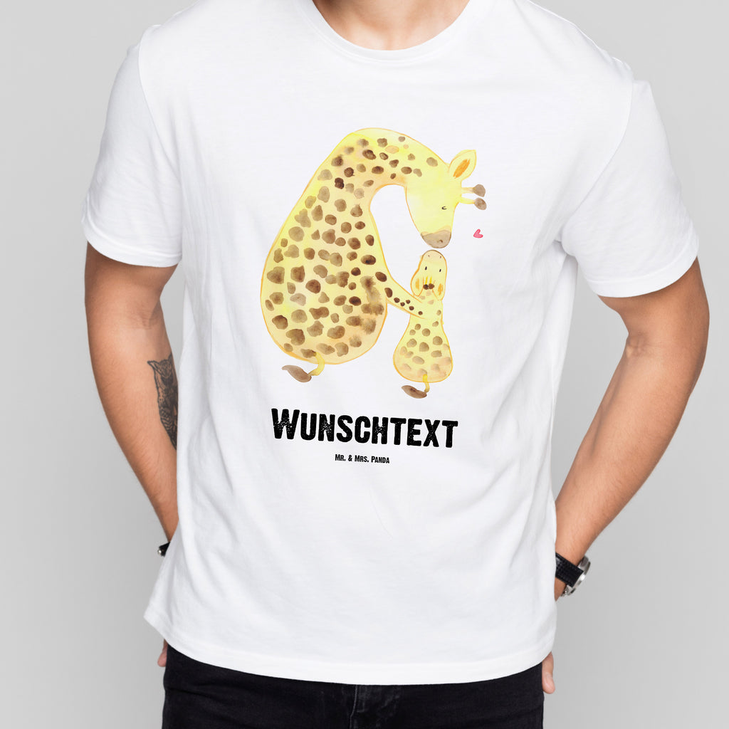 Personalisiertes T-Shirt Giraffe mit Kind T-Shirt Personalisiert, T-Shirt mit Namen, T-Shirt mit Aufruck, Männer, Frauen, Wunschtext, Bedrucken, Afrika, Wildtiere, Giraffe, Kind, Mutter, Mama, Tochter, Sohn, Lieblingsmensch